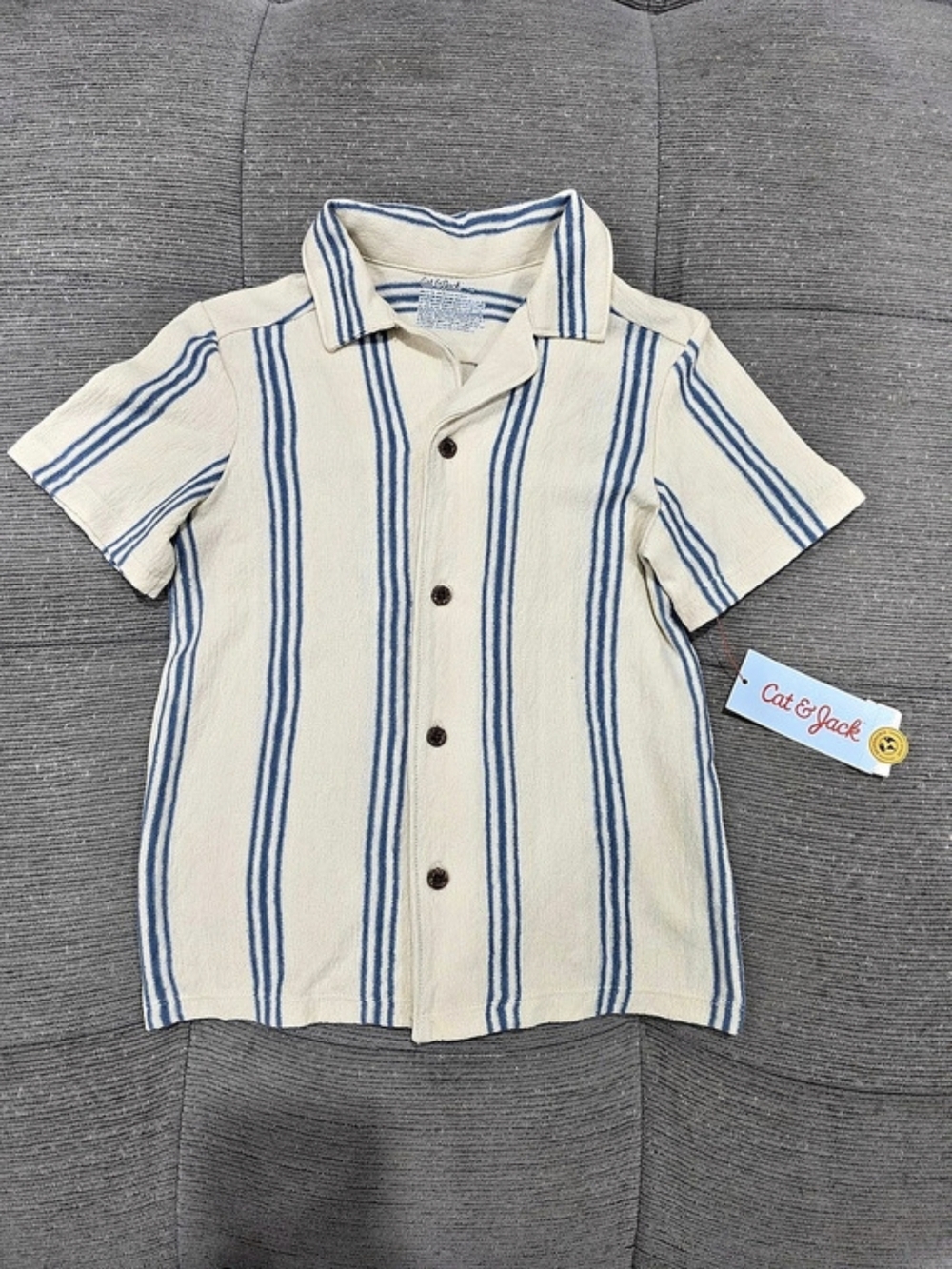 Cat & Jack Boys 4T Striped Cotton Shirt NWT